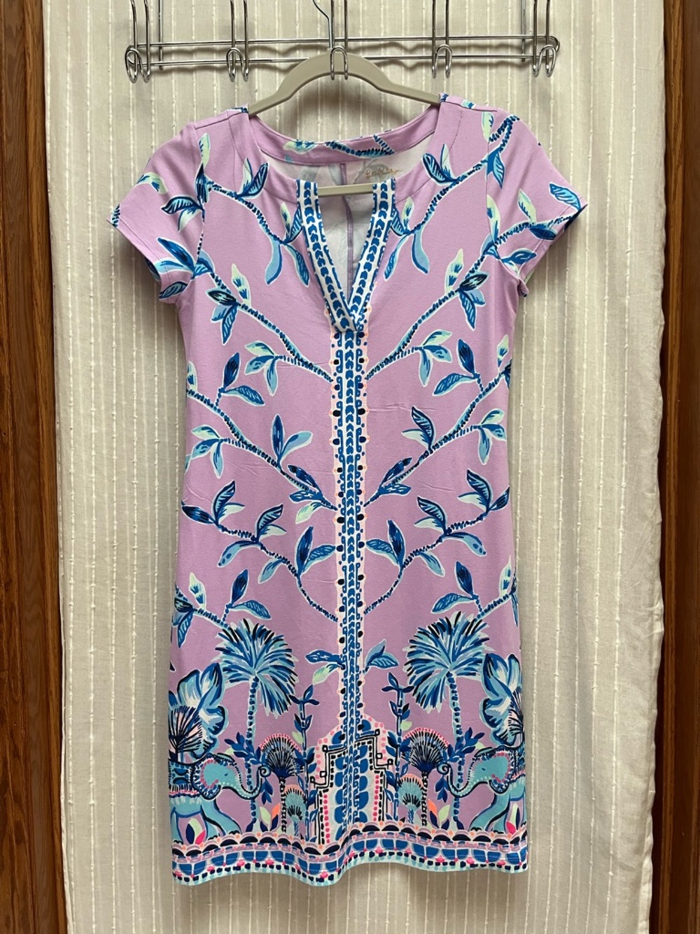 Lilly Pulitzer Sophiletta UPF 50 Purple Iris Slathouse Elephant Jungle Dress XS